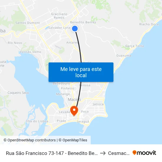 Rua São Francisco 73-147 - Benedito Bentes Maceió - Al República Federativa Do Brasil to Cesmac - Campus IV map
