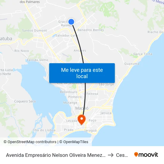 Avenida Empresário Nelson Oliveira Menezes 1450-1500 - Cidade Universitária Maceió - Al 57073-471 República Federativa Do Brasil to Cesmac - Campus IV map
