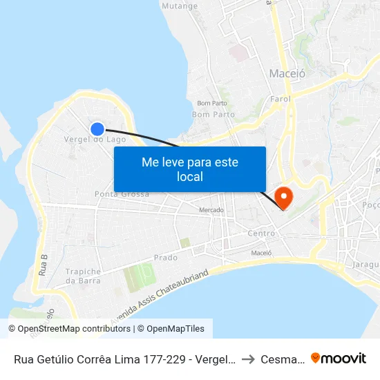 Rua Getúlio Corrêa Lima 177-229 - Vergel Do Lago Maceió - Al 57015-340 República Federativa Do Brasil to Cesmac - Campus IV map
