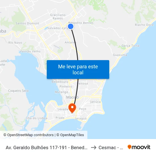 Av. Geraldo Bulhões 117-191 - Benedito Bentes Maceió - Al Brasil to Cesmac - Campus IV map