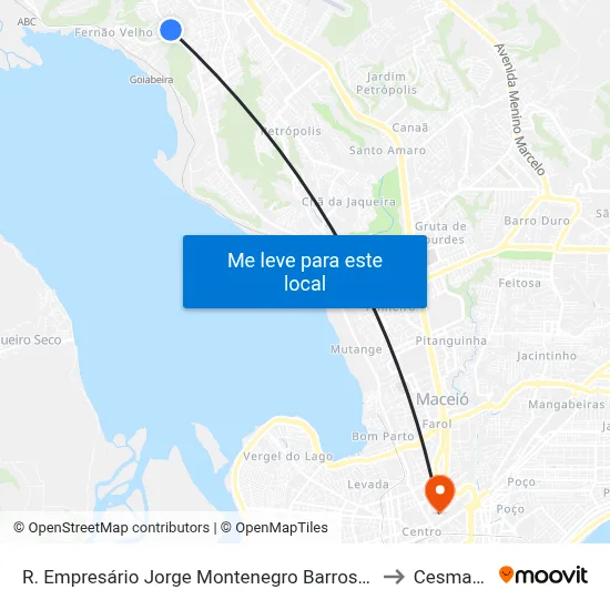 R. Empresário Jorge Montenegro Barros 3824-3898 - Santa Amelia Maceió - Al 57063-000 Brasil to Cesmac - Campus IV map