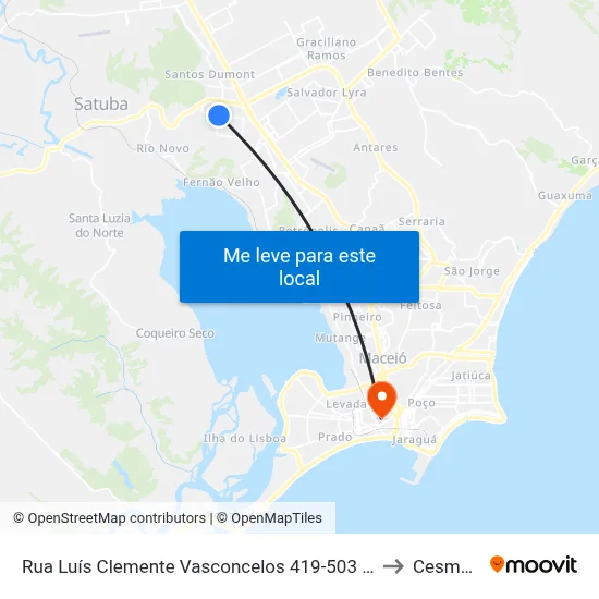 Rua Luís Clemente Vasconcelos 419-503 - Clima Bom Maceió - Al 57071-040 República Federativa Do Brasil to Cesmac - Campus IV map