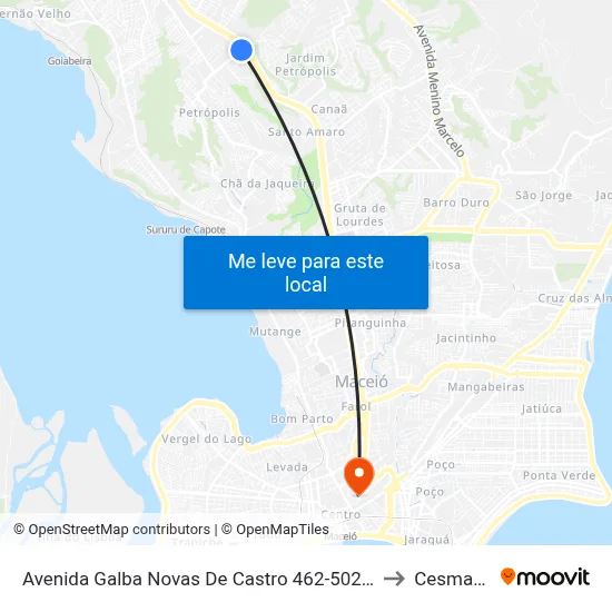 Avenida Galba Novas De Castro 462-502 - Petrópolis Maceió - Al República Federativa Do Brasil to Cesmac - Campus IV map