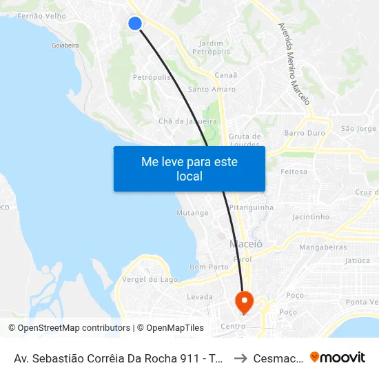 Av. Sebastião Corrêia Da Rocha 911 - Tabuleiro Do Martins Maceió - Al 57061-410 Brasil to Cesmac - Campus IV map