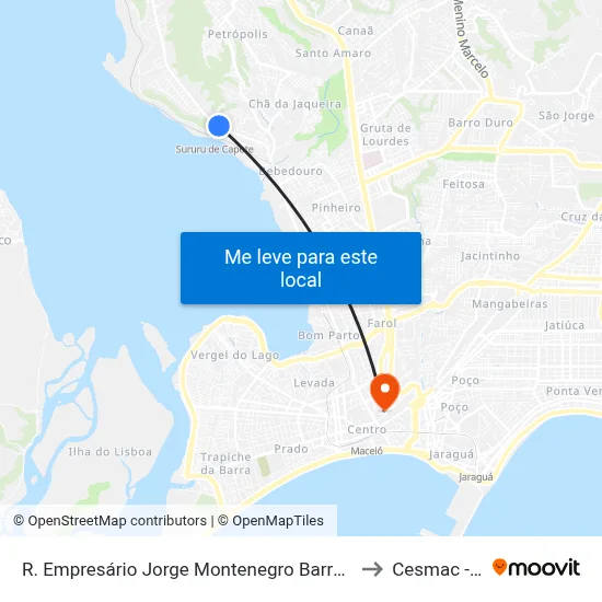 R. Empresário Jorge Montenegro Barros 2-392 Maceió - Al 57045-055 Brasil to Cesmac - Campus IV map