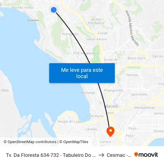 Tv. Da Floresta 634-732 - Tabuleiro Do Martins Maceió - Al 57060-080 Brasil to Cesmac - Campus IV map