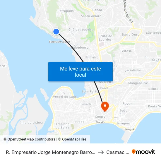 R. Empresário Jorge Montenegro Barros 399-481 - Santa Amelia Maceió - Al Brasil to Cesmac - Campus IV map