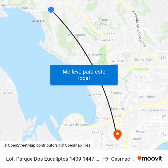 Lot. Parque Dos Eucalíptos 1409-1447 - Santa Amelia Maceió - Al 57061-620 Brasil to Cesmac - Campus IV map