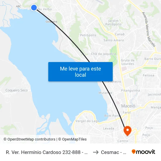 R. Ver. Hermínio Cardoso 232-888 - Rio Novo Maceió - Al Brasil to Cesmac - Campus IV map
