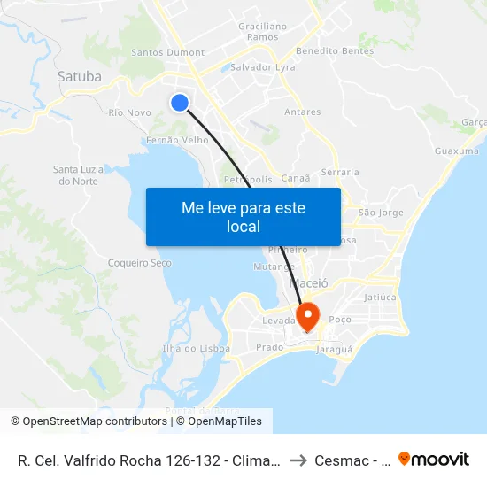 R. Cel. Valfrido Rocha 126-132 - Clima Bom Maceió - Al 57071-070 Brasil to Cesmac - Campus IV map