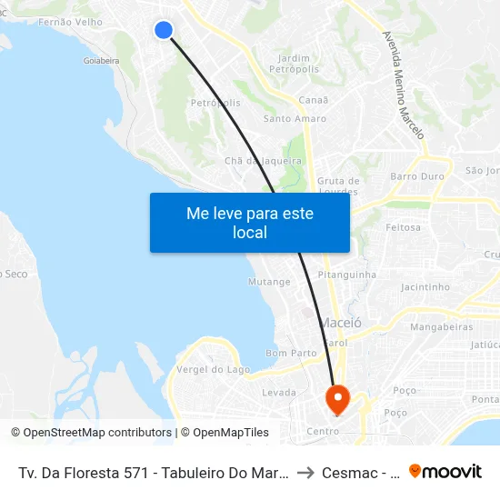 Tv. Da Floresta 571 - Tabuleiro Do Martins Maceió - Al 57060-080 Brasil to Cesmac - Campus IV map