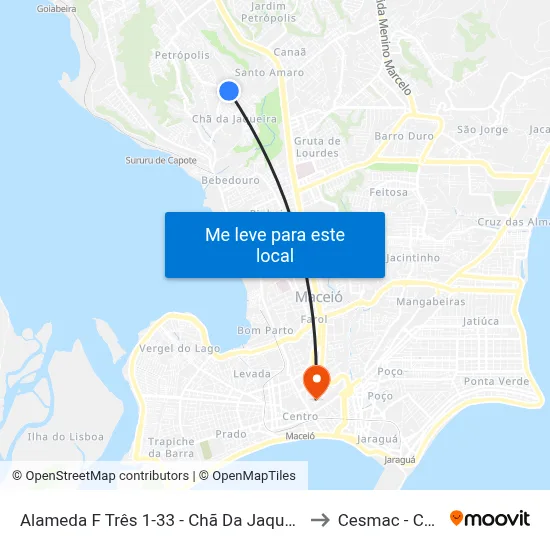 Alameda F Três 1-33 - Chã Da Jaqueira Maceió - Al Brasil to Cesmac - Campus IV map