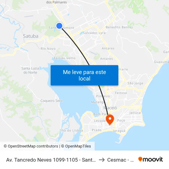 Av. Tancredo Neves 1099-1105 - Santos Dumont Maceió - Al Brasil to Cesmac - Campus IV map