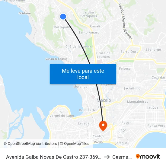 Avenida Galba Novas De Castro 237-369 - Petrópolis Maceió - Al República Federativa Do Brasil to Cesmac - Campus IV map