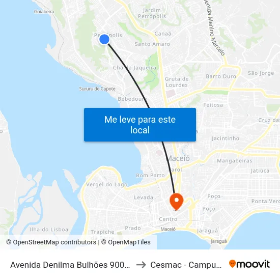 Avenida Denilma Bulhões 900-964 to Cesmac - Campus IV map