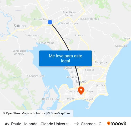Av. Paulo Holanda - Cidade Universitária Maceió - Al Brasil to Cesmac - Campus IV map