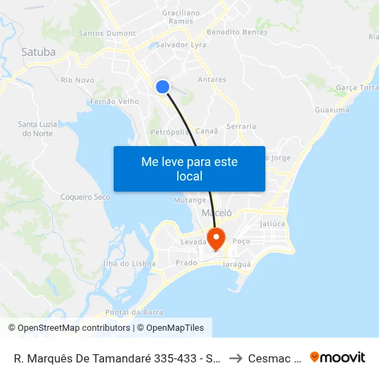 R. Marquês De Tamandaré 335-433 - Santa Lúcia Maceió - Al 57082-090 Brasil to Cesmac - Campus IV map