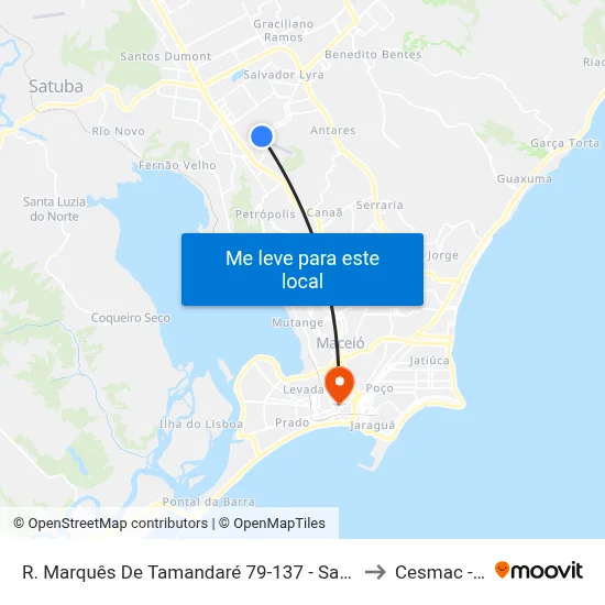 R. Marquês De Tamandaré 79-137 - Santa Lúcia Maceió - Al 57082-090 Brasil to Cesmac - Campus IV map
