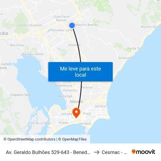 Av. Geraldo Bulhões 529-643 - Benedito Bentes Maceió - Al Brasil to Cesmac - Campus IV map