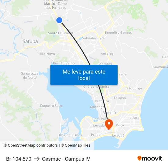 Br-104 570 to Cesmac - Campus IV map