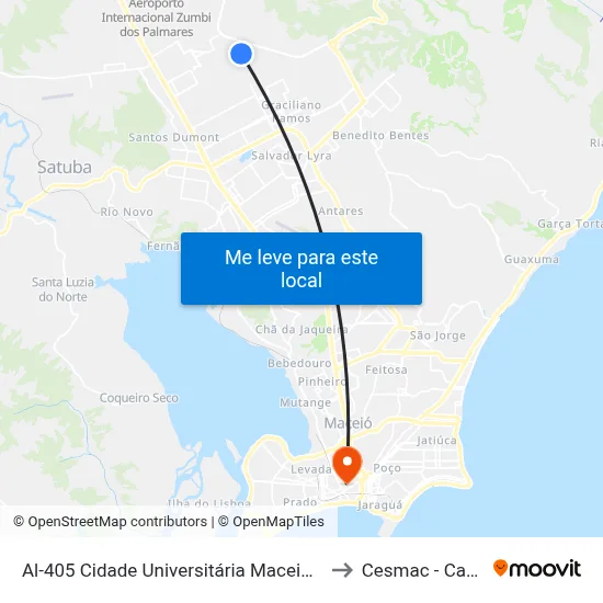 Al-405 Cidade Universitária Maceió - Alagoas Brasil to Cesmac - Campus IV map
