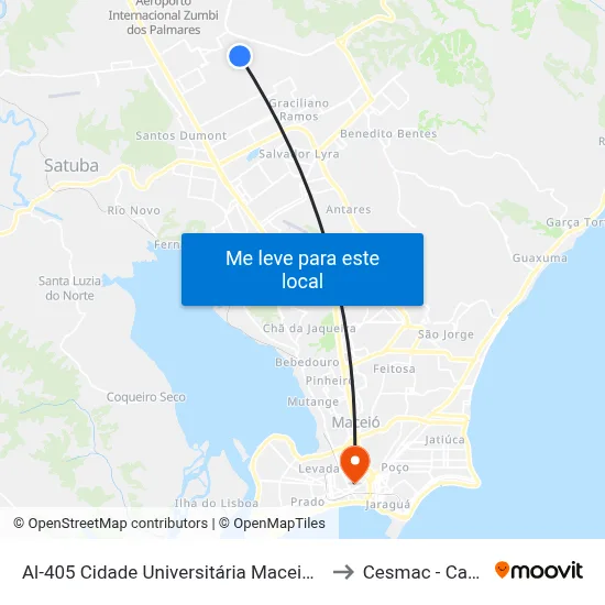 Al-405 Cidade Universitária Maceió - Alagoas Brasil to Cesmac - Campus IV map