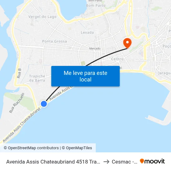 Avenida Assis Chateaubriand 4518 Trapiche Da Barra Maceió - Alagoas Brasil to Cesmac - Campus IV map