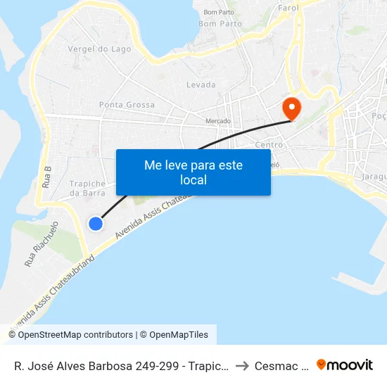 R. José Alves Barbosa 249-299 - Trapiche Da Barra Maceió - Al 57010-420 Brasil to Cesmac - Campus IV map