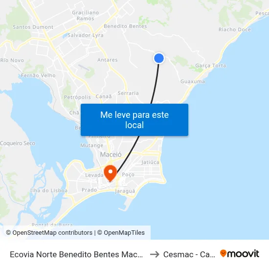 Ecovia Norte Benedito Bentes Maceió - Alagoas Brasil to Cesmac - Campus IV map