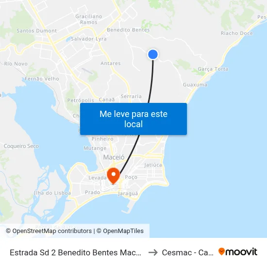 Estrada Sd 2 Benedito Bentes Maceió - Alagoas Brasil to Cesmac - Campus IV map