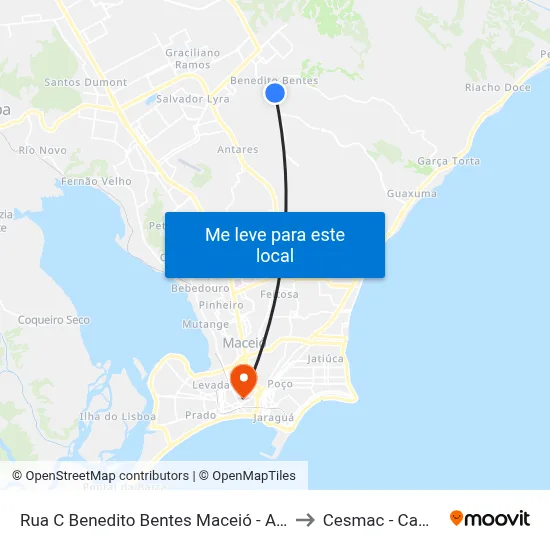 Rua C Benedito Bentes Maceió - Alagoas Brasil to Cesmac - Campus IV map