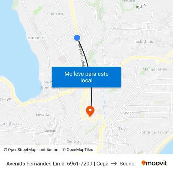 Avenida Fernandes Lima, 6961-7209 | Cepa to Seune map