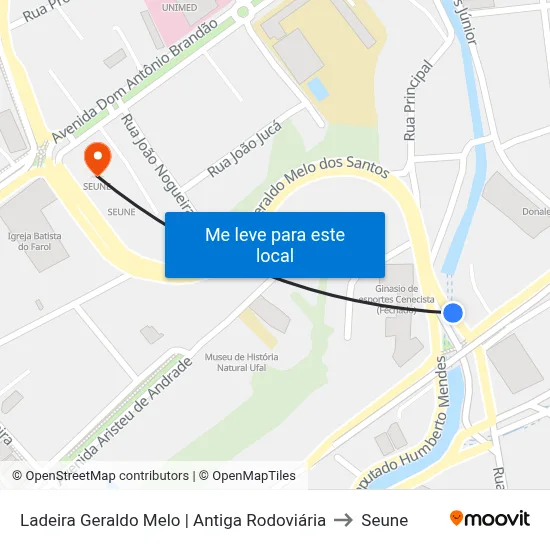 Ladeira Geraldo Melo | Antiga Rodoviária to Seune map