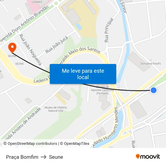 Praça Bomfim to Seune map