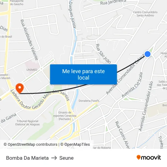 Bomba Da Marieta to Seune map