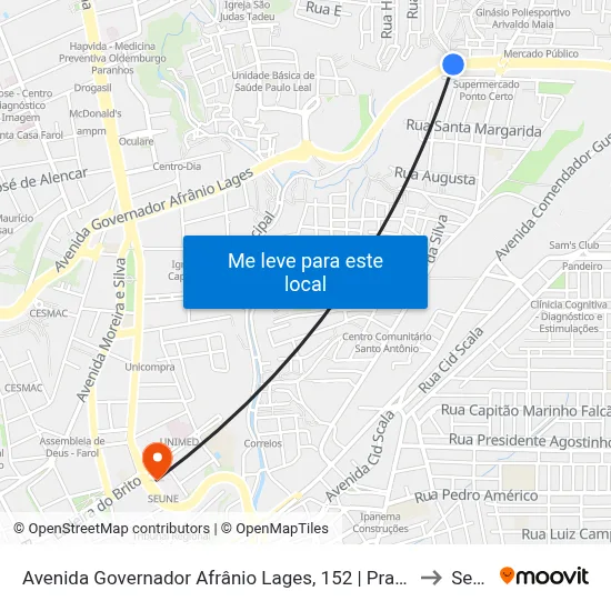 Avenida Governador Afrânio Lages, 152 | Praça Da Macaxeira to Seune map