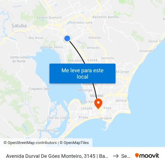 Avenida Durval De Góes Monteiro, 3145 | Banco Do Brasil to Seune map