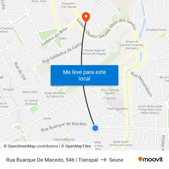 Rua Buarque De Macedo, 546 | Transpal to Seune map