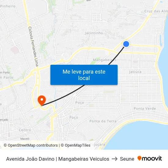 Avenida João Davino | Mangabeiras Veiculos to Seune map