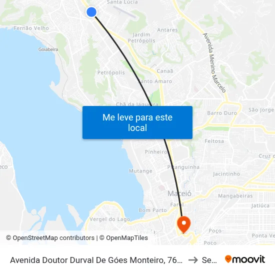 Avenida Doutor Durval De Góes Monteiro, 7625 | Piedade to Seune map