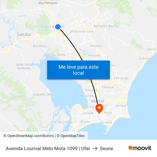 Avenida Lourival Melo Mota 1099 | Ufal to Seune map