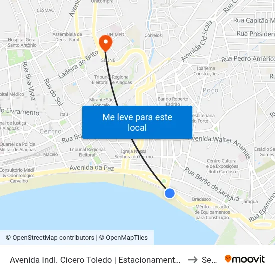 Avenida Indl. Cícero Toledo | Estacionamento Do Jaraguá to Seune map