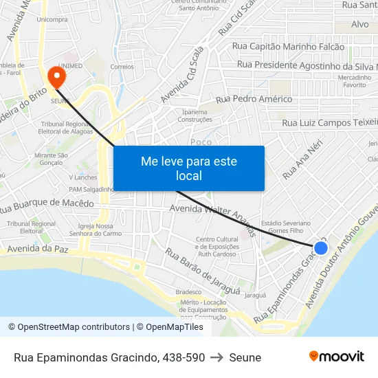 Rua Epaminondas Gracindo, 438-590 to Seune map