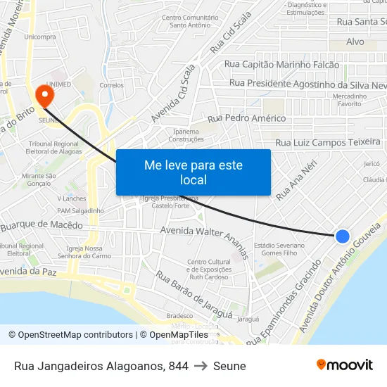 Rua Jangadeiros Alagoanos, 844 to Seune map