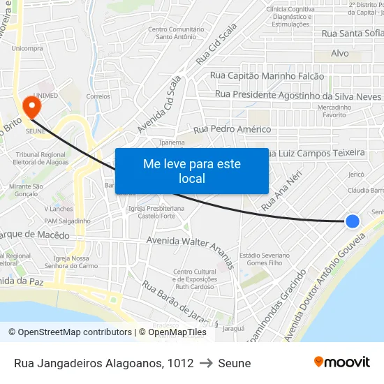 Rua Jangadeiros Alagoanos, 1012 to Seune map