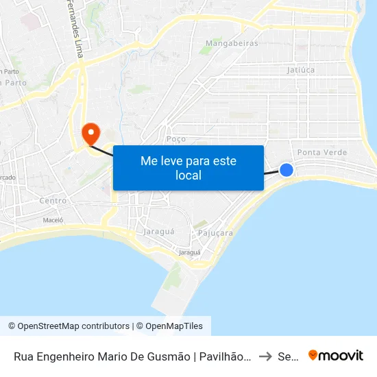 Rua Engenheiro Mario De Gusmão | Pavilhão Do Artesanato to Seune map