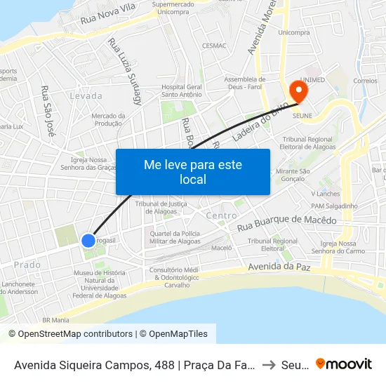 Avenida Siqueira Campos, 488 | Praça Da Faculdade to Seune map