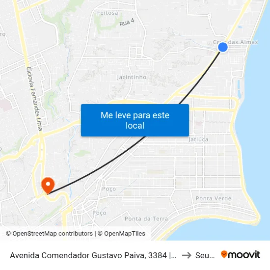Avenida Comendador Gustavo Paiva, 3384 | Unit to Seune map