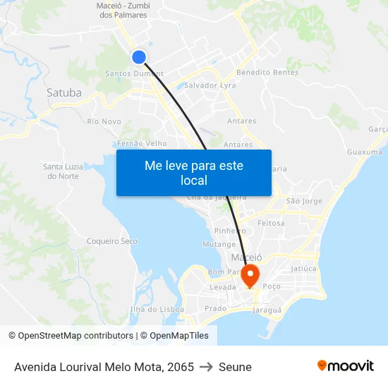 Avenida Lourival Melo Mota, 2065 to Seune map