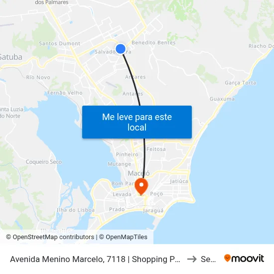 Avenida Menino Marcelo, 7118 | Shopping Pátio Maceió to Seune map